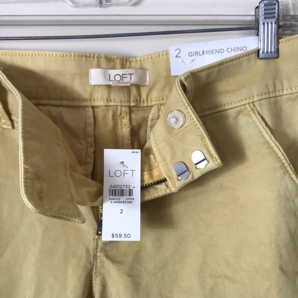 LOFT Girlfriend Chino Pants in Light Mustard